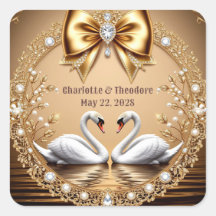 💎 Schwan-Hochzeit Gold Romantisches Thema 🦢