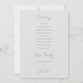 Schwan-Hochzeitsprogramm | Vollständig Einladung (Rückseite)