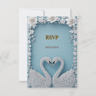 Schwan-Hochzeitsrahmen für luxuriöse Hochzeitsdeko RSVP Karte