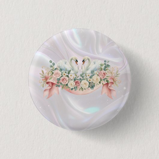 Schwan-Hochzeitsservietten Button (Vorderseite)