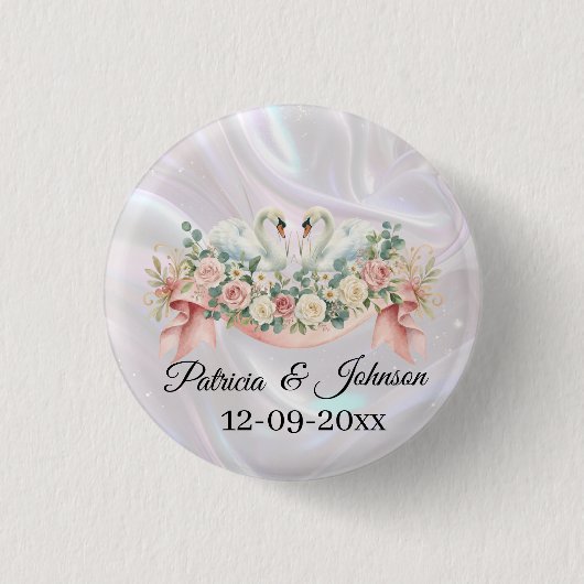 Schwan-Hochzeitsservietten Button (Vorderseite)