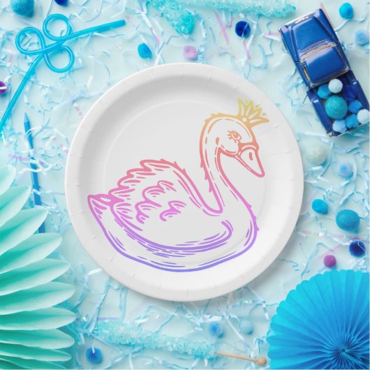 Schwan in der Krone, für Prinzessin Pappteller (Party)