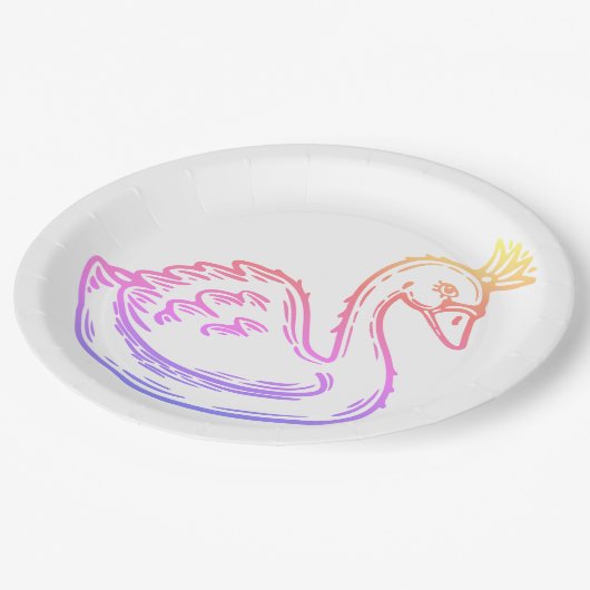 Schwan in der Krone, für Prinzessin Pappteller (Schrägansicht)