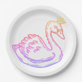 Schwan in der Krone, für Prinzessin Pappteller