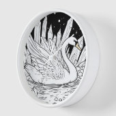 Schwan in Edelstein-See mit Sternenhimmel Uhr (Winkel)
