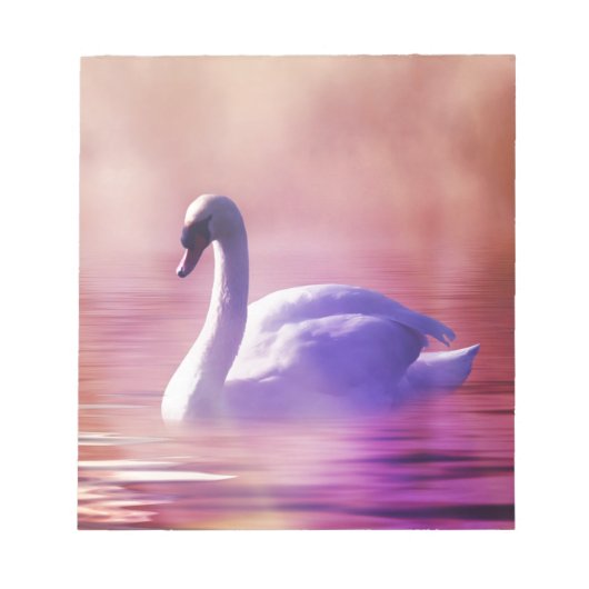 Schwan in farbenfroher Mondlicht Notizblock (Vorderseite)