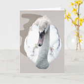 Schwan. Karte (Gelbe Blume)