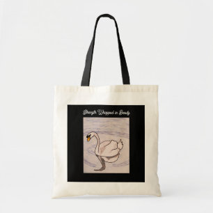 Schwan- Kraft in Schönheit verpackt Tragetasche