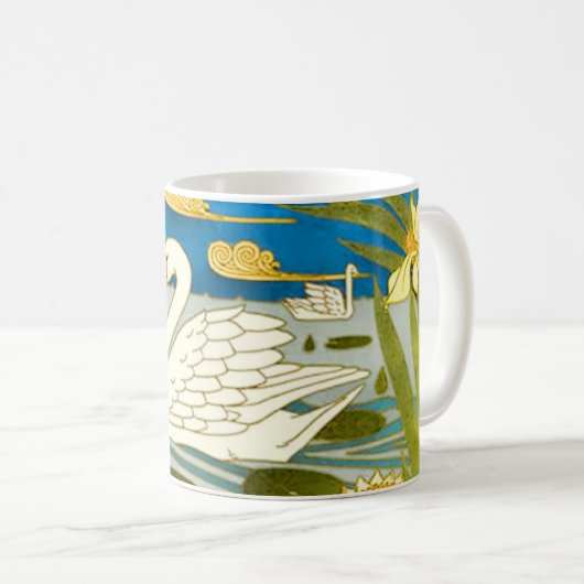 Schwan-Kunst Nouveau Kaffeetasse (VorderseiteRechts)