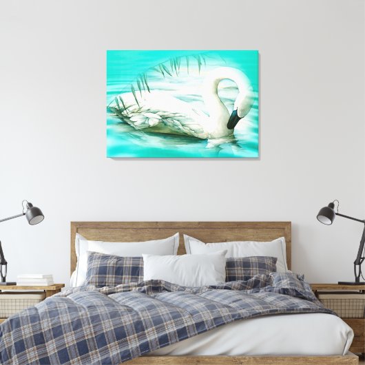 Schwan Leinwanddruck (Insitu (Schlafzimmer))