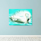 Schwan Leinwanddruck (Insitu (Holzboden))