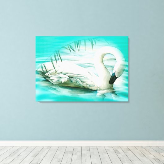 Schwan Leinwanddruck (Insitu (Holzboden))