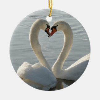 Schwan-Liebe Keramikornament