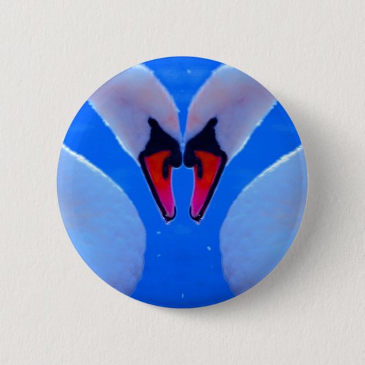 Schwan-Liebe, romantisches Herz-geformte Hälse Button (Vorderseite)
