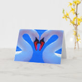 Schwan-Liebe, romantisches Herz-geformte Hälse Karte (Gelbe Blume)