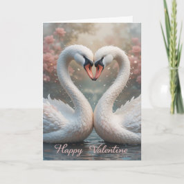 Schwan Liebes Valentinstag Eleganter Romantischer  Feiertagskarte