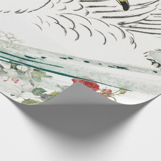 SCHWAN MIT BLUMEN Verpackungs-Papier Geschenkpapier (Ecke)