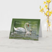 Schwan mit Cygnet, um an Sie zu denken Karte (Gelbe Blume)