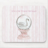 Schwan mit rosa Streifen Mousepad (Vorne)