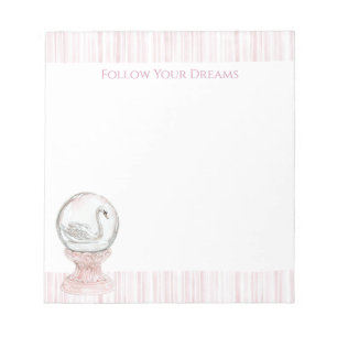 Schwan mit rosa Streifen Notizblock