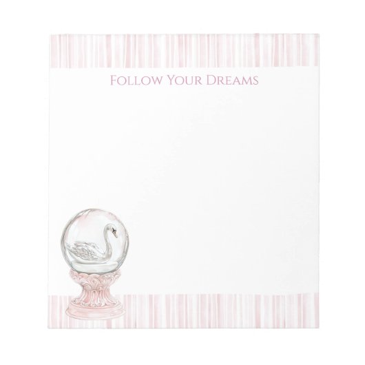 Schwan mit rosa Streifen   Notizblock (Vorderseite)