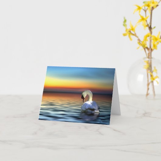 Schwan-Mitteilungskarten Karte (Gelbe Blume)