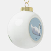 Schwan-Ornament Keramik Kugel-Ornament (Links)
