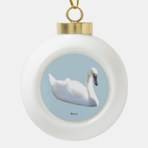 Schwan-Ornament Keramik Kugel-Ornament