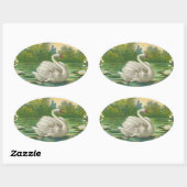 Schwan Ovaler Aufkleber (Blatt)