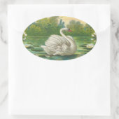 Schwan Ovaler Aufkleber (Tasche)