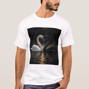 Schwan-Paar-Herz-Männer-T-Shirt T-Shirt