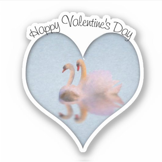 Schwan-Paar Lebenspartner Valentinstag Aufkleber (Vorderseite)