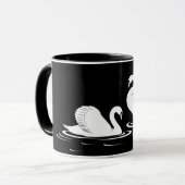 Schwan-Paar-Schwarz-Tasse Tasse (Vorderseite Links)