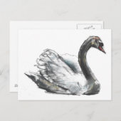 Schwan Postkarte (Vorne/Hinten)