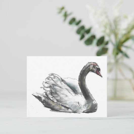 Schwan Postkarte (Stehend Vorderseite)