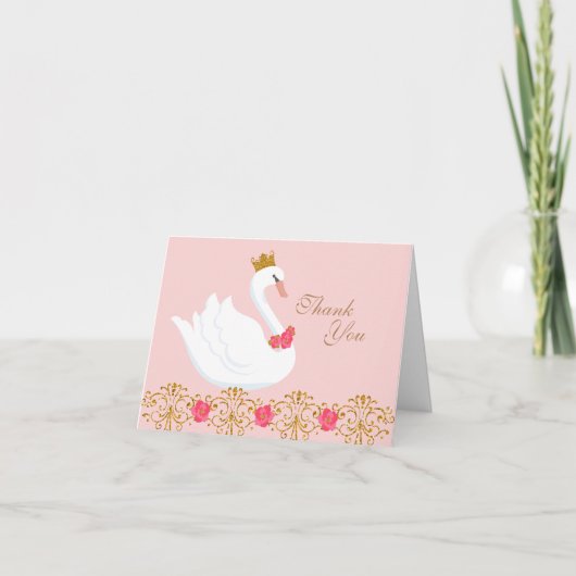 Schwan-Prinzessin Thank You Note Dankeskarte (Vorderseite)