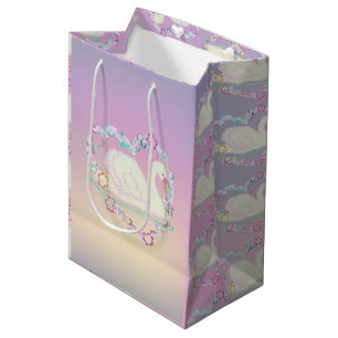 Schwan-Prinzessingeschenktasche Mittlere Geschenktüte