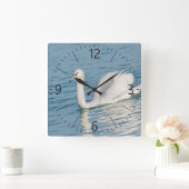 Schwan Quadratische Wanduhr (Zuhause)