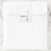 Schwan Quadratischer Aufkleber (Tasche)