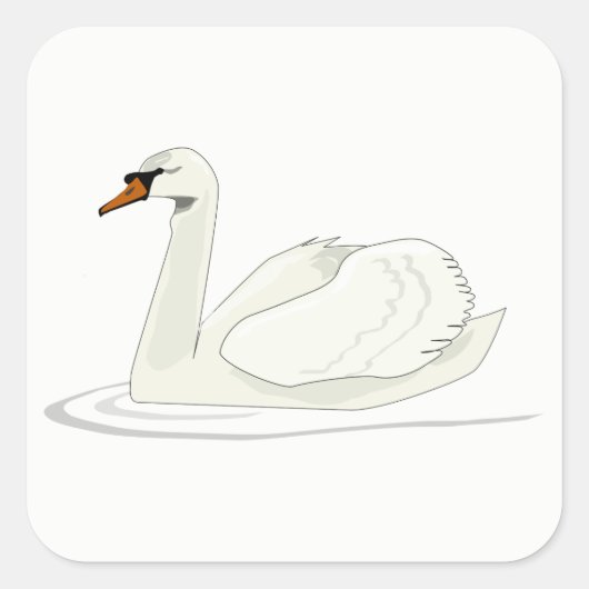 Schwan Quadratischer Aufkleber (Vorderseite)