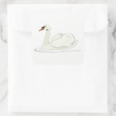 Schwan Quadratischer Aufkleber (Tasche)