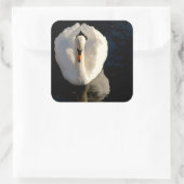 Schwan Quadratischer Aufkleber (Tasche)