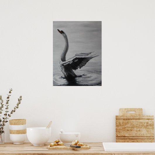 Schwan (rechte Seite) Poster (Küche)