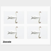 Schwan Rechteckiger Aufkleber (Blatt)