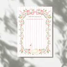 Schwan Rosa Schleife Florale Rosen Baby Shower