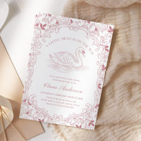 Schwan Rosa Toile Mädchen Baby Shower
