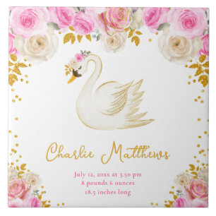 Schwan Rosa und Goldene Rosen Geburtsstatistik Fliese