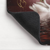 Schwan-Rosen-Herz-Szene 3A Mousepad (Ecke)