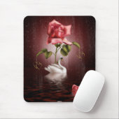 Schwan-Rosen-Herz-Szene 3A Mousepad (Mit Mouse)