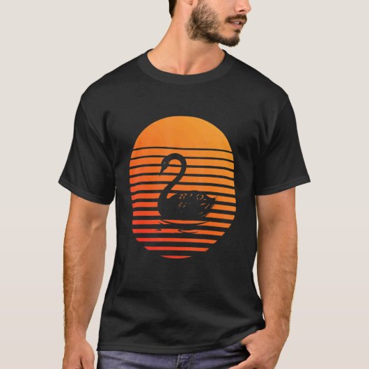 Schwan-Schatten-Silhouette vor einer Sonne T-Shirt (Vorderseite)